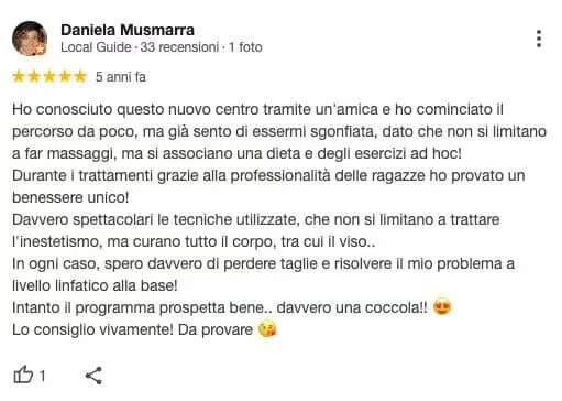 Recensione Google di Daniela Musmarra